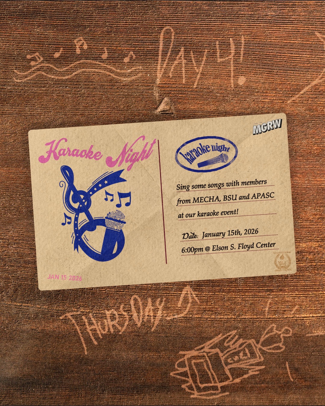 Greetings from P-Town, IT’S MGRW SEASON!
It’s officially that time of year again here at MGC, 5 days, 5 events and UNLIMITED OPPORTUNITIES to get to know the MGC community here at Washington State University!
📆WEEKLY SCHEDULE📆
MONDAY - CD Painting💿
Join us in custom painting your own CD with the MGC community!
Elson S Floyd Center - 6:00pm
TUESDAY - Smores n Games⛺️
Enjoy some smores and board games with the MGC community!
Elson S Floyd Center - 6:00pm
WEDNESDAY - Service Night🧶
Help us make blankets for the WSU Humane Society!
Elson S Floyd Center - 6:00pm
THURSDAY - Karaoke Night🎤
Sing some songs with members from MECHA, BSU and APASC!
Elson S Floyd Center - 6:00pm
FRIDAY - The Yardshow🪩
Come watch our MGC orgs stroll and show off a special piece of MGC culture!
Elson S Floyd Center - 6:00pm
We can’t wait to see you all there!
@wsu.ataus @wsu_anu @aka_kappasigma @kappapi_nupes @wsuchisigs @wsu.syz @gaowsu @kdchi_wsu @wsu.chidsig @oemete @wazzulambdas @lta_zetasigma @wazzugammas @galloswsu @wsu.odphi