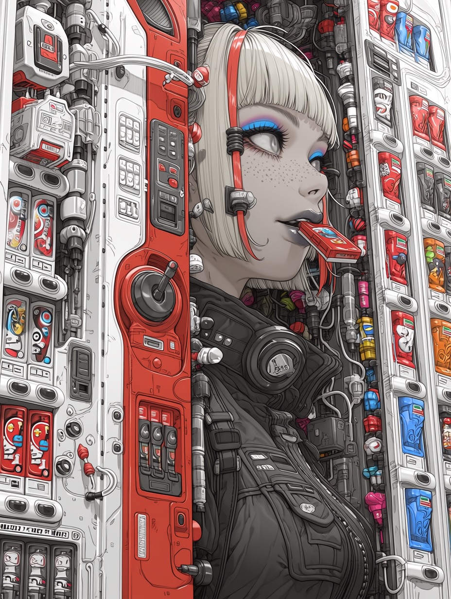 Cyber Ink —sref 3924773363 —niji 7 Detailed ink-st…