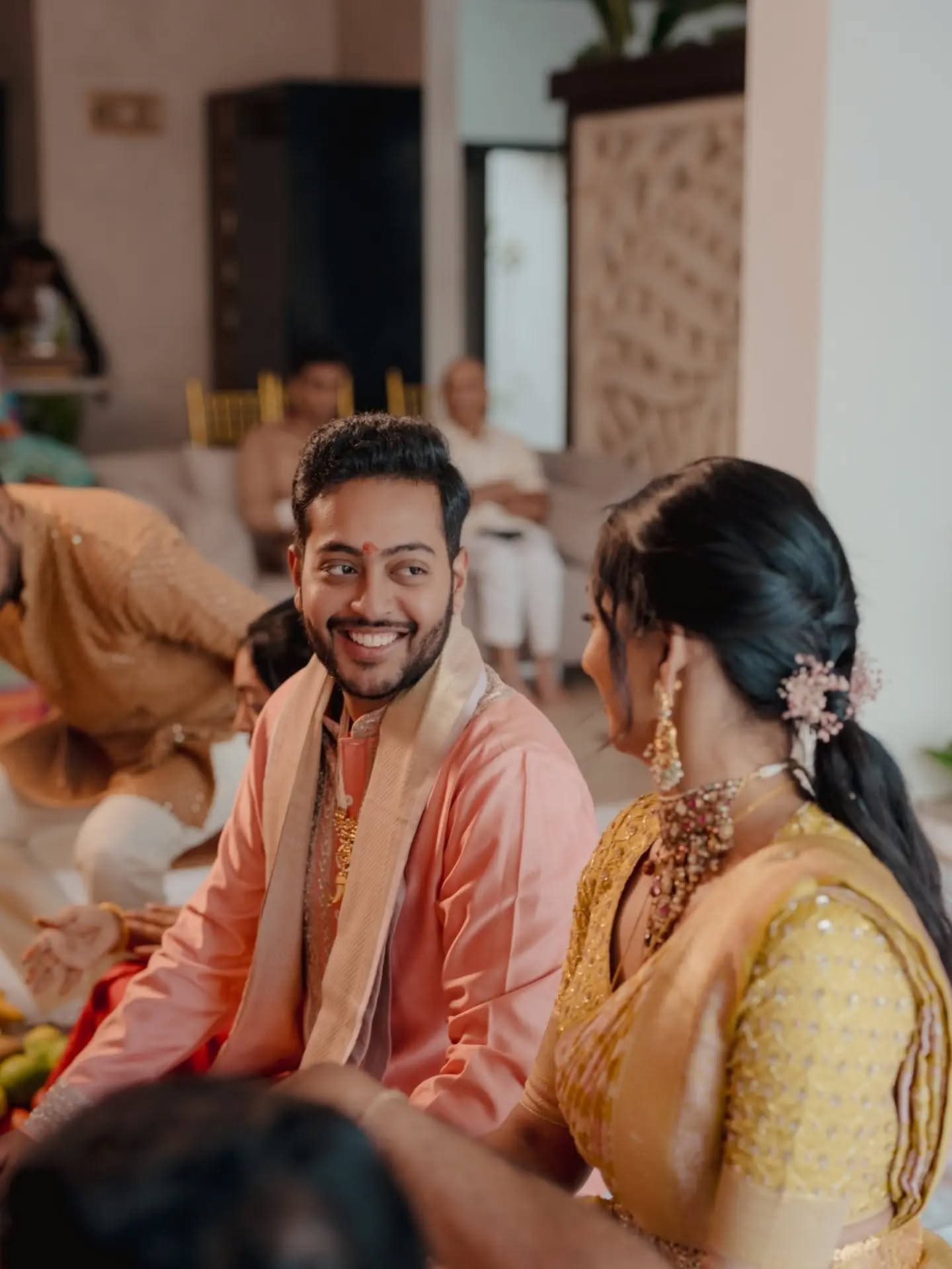 Beginning their new chapter with prayers and blessings✨
Drithi & Harshith’s Satyanarayana Puja.
.
.
#vratham #satyanarayanpooja #satyanarayankatha #TeluguWedding #telugurituals
